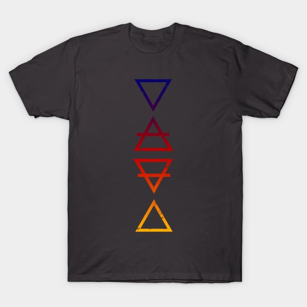 The 4 Elements in rainbow T-Shirt by theinkcat